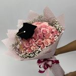 Bouquet rosas rosadas para grados